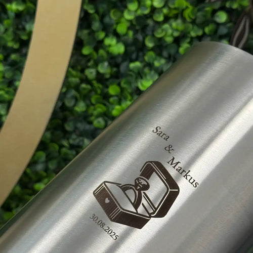 Wein-/Flaschenkühler mit Gravur | Doppelwandiger Edelstahlkühler Ø11,5 cm – elegant, robust & personalisierbar