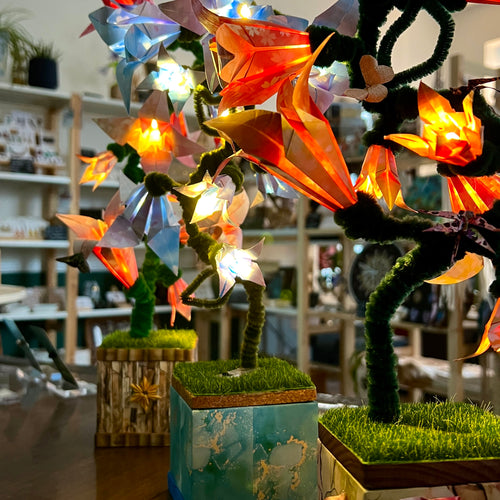 Lachs | Origami-LED-Lampen von Künstlerhände