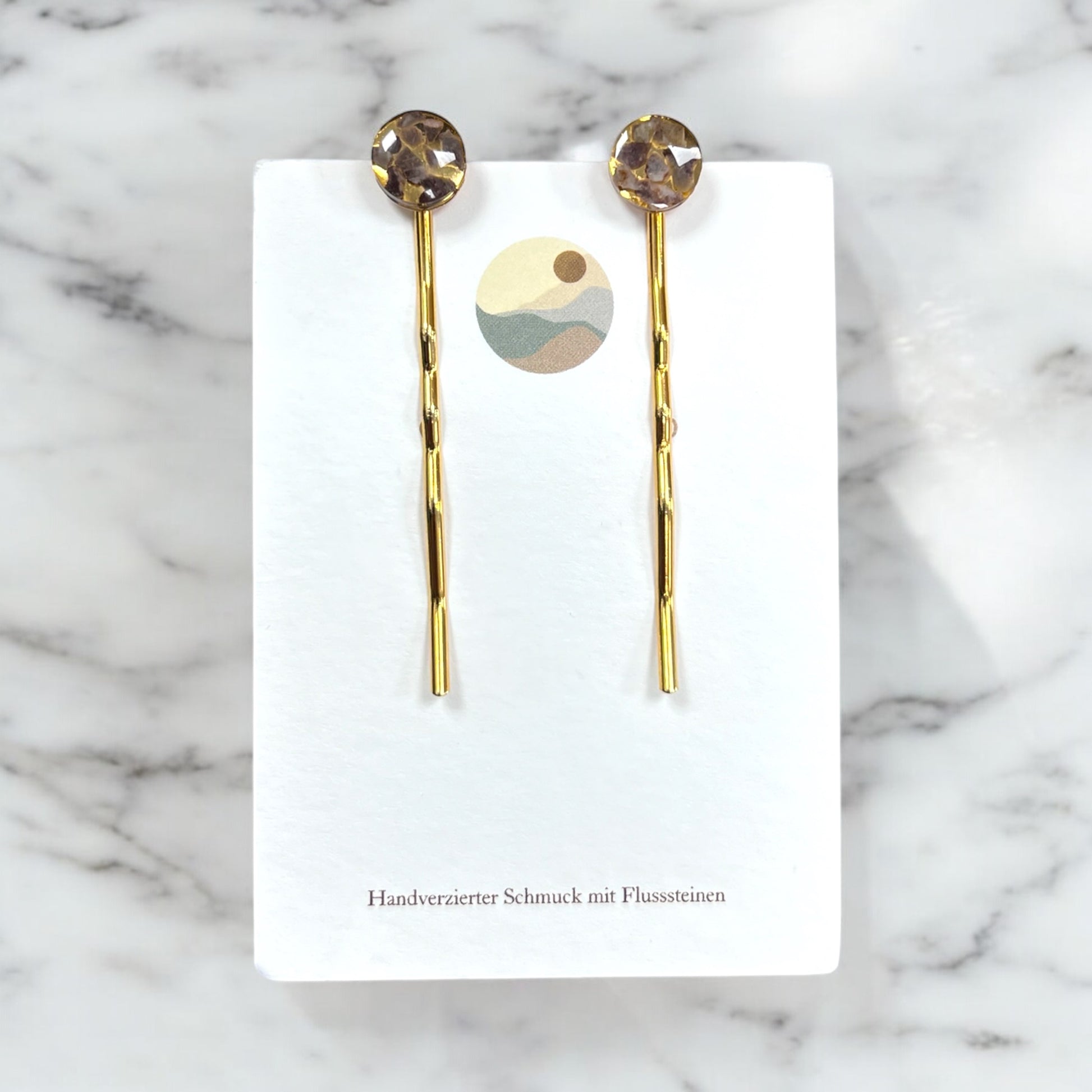 Spangen-Set mit Naturstein | Einzigartiger Haarschmuck