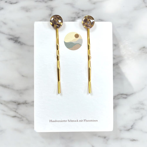Spangen-Set mit Naturstein | Einzigartiger Haarschmuck