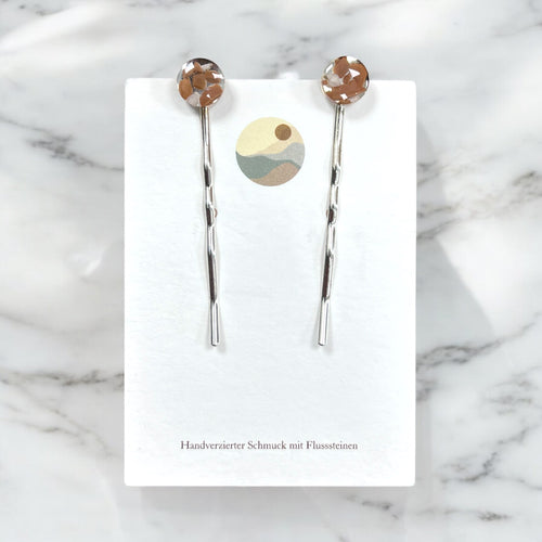 Spangen-Set mit Naturstein | Einzigartiger Haarschmuck