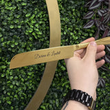 Tortenheber und Messer Set Gold oder Silber – Edelstahl Hochzeits-Set mit Gravur, personalisierbar, graviert in Wien, Geschenkidee Dreizack Wien