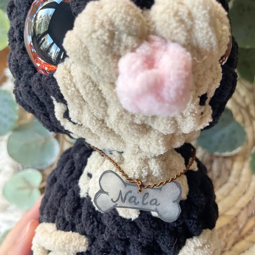 Handgehäkelter Hundeplüschi von LorasHandicrafts, Plüschtier mit Wunschfoto, Hundeliebhaber geschenk in Wien