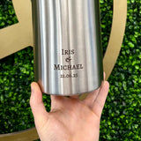 Doppelwandiger Edelstahl-Flaschenkühler mit Gravur – Ø11,5 × 18,5 cm, rostfrei & personalisiert, graviert in Wien bei Dreizack