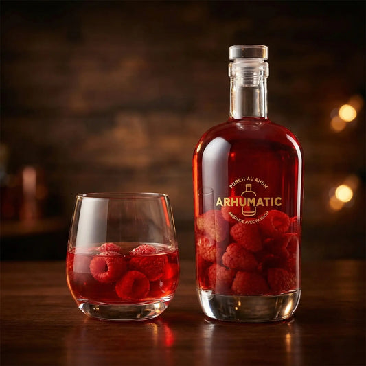 Arhumatic Rhum Essence Himbeere – Premium Rhum Likör 28%, natürliche Himbeeraromen, 0,7 L, ohne künstliche Zusatzstoffe