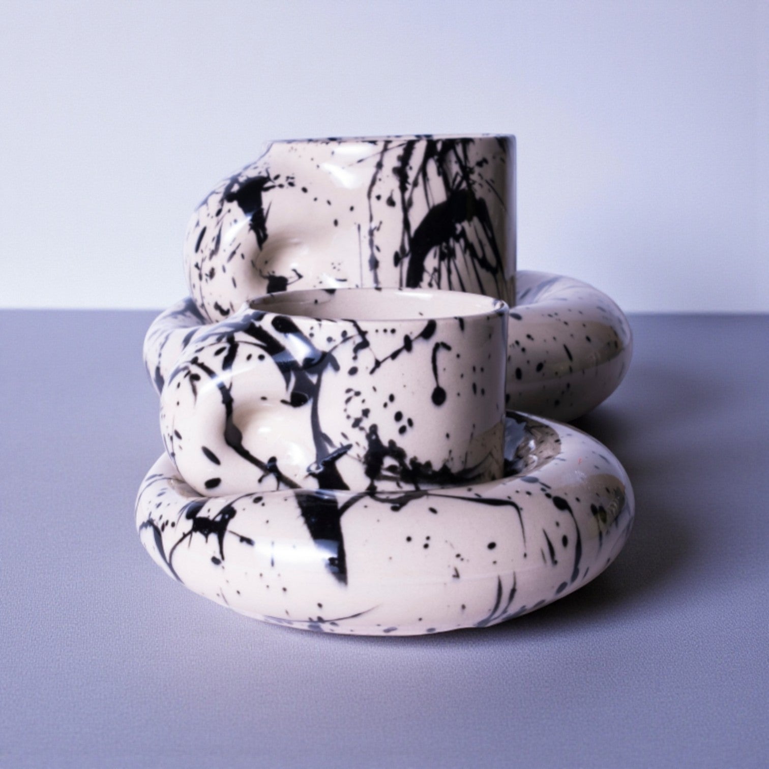 Keramik-Espressotasse 50 ml mit Unterteller – modernes Design, handmade in Vienna