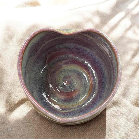 Keramik Herztasse glasiert oben