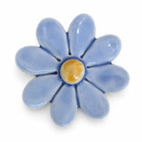 Keramik Gänseblümchen hellblau 3,5 cm | Handgemacht