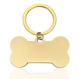 Personalisierter Hundeanhänger aus Edelstahl in Knochenform, gravierbar mit Name & Telefonnummer, erhältlich in Silber & Gold, sicherer ID-Tag für Hunde, Katzen & Haustiere, graviert in Wien.