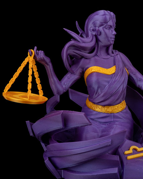 Libra-Figur (Waage) aus 3D-Druck, stilvoll und minimalistisch, mit Sternbild auf der Unterseite. Nachhaltig aus PLA (Maisstärke), in zwei Größen und Farbvarianten. Ideal für Waage-Geborene (23. September – 22. Oktober).