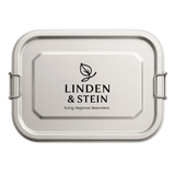 Edelstahl Lunchbox 1200 ml mit Gravur – 2 Fächer, auslaufsicher, plastikfrei & spülmaschinenfest, individuell graviert bei Dreizack Wien