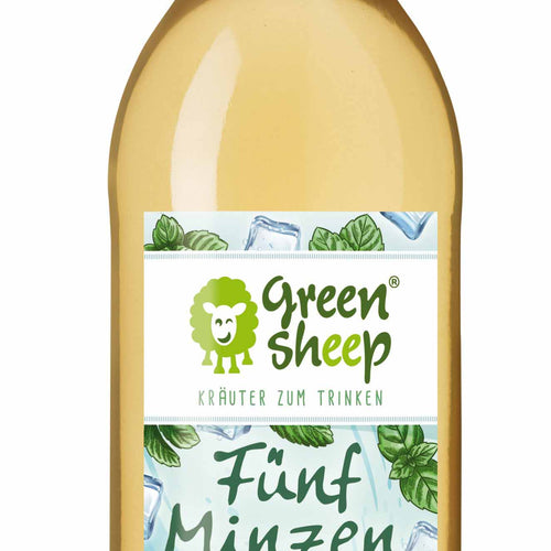 Fünf Minzen Sirup 250 ml – Bio-Kräutersirup mit Pfefferminze, Apfelminze & Zitronenmelisse, handgemacht von Green Sheep, erfrischender Sirup aus Niederösterreich