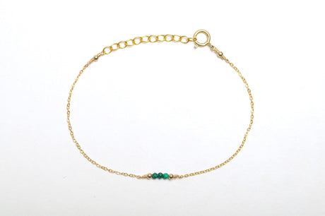 Feine Armkette Malachit | Edelsteine & 14K Solidvergoldung Schmuck Necklessary oesterreich handgemachte geschenke in wien