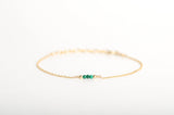 Feine Armkette Malachit | Edelsteine & 14K Solidvergoldung Schmuck Necklessary oesterreich handgemachte geschenke in wien