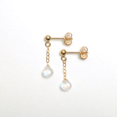 Ohrstecker Tropfen Mondstein | Edelsteine & 14K Solidvergoldung
