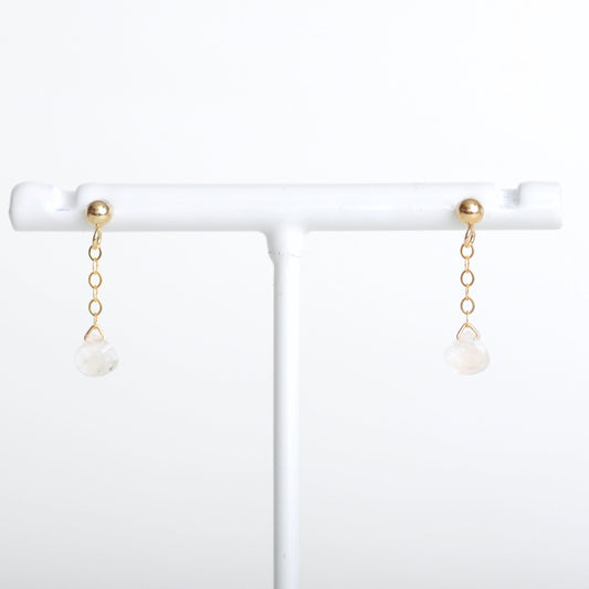 Ohrstecker Tropfen Mondstein | Edelsteine & 14K Solidvergoldung Schmuck Necklessary oesterreich handgemachte geschenke in wien