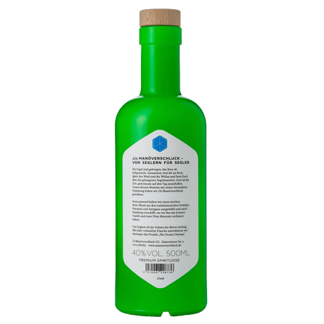 JJs Manöverschluck Panama & Antigua – Premium-Rumspirituose mit Vanille, Haselnuss & Meersalz, 500 ml Flasche im Seefahrer-Design bei Dreizack Wien