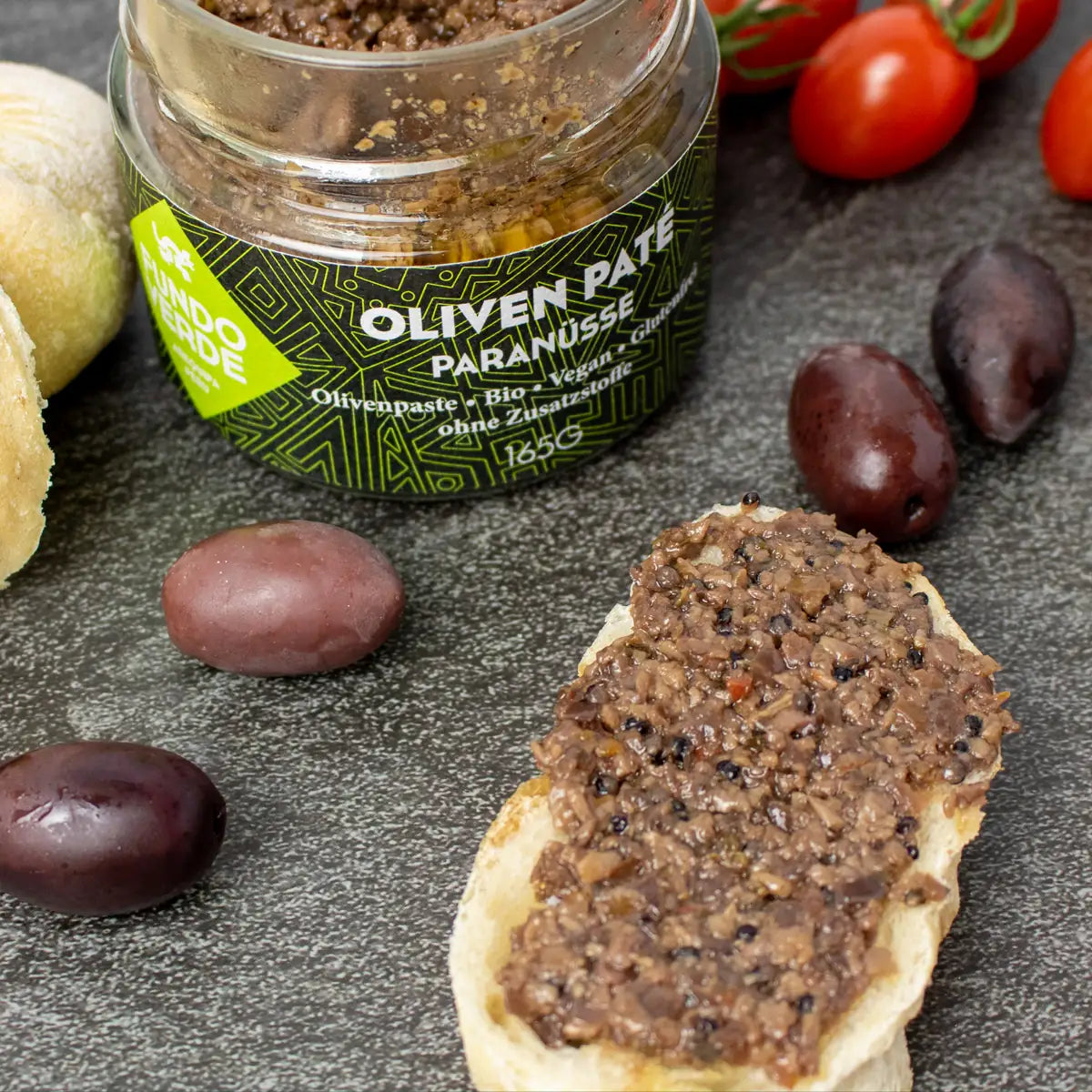 Olivenpaste Paranüsse mit Criolla-Oliven und Paranüssen aus Peru – Gourmet-Feinkost-Aufstrich von Fundo Verde