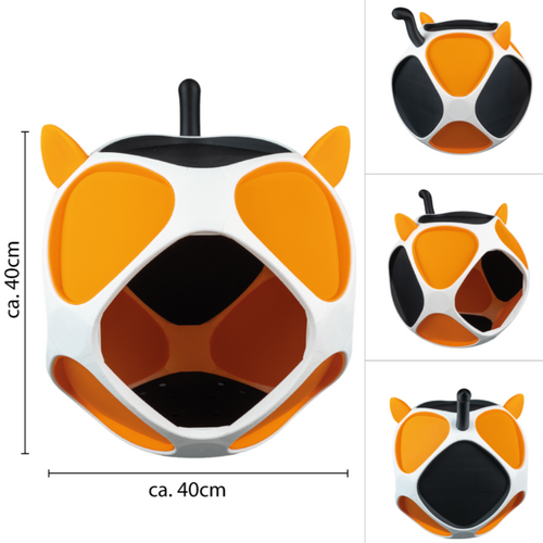 PetPod Katzenhaus von Dreizack in mehreren Ansichten mit Maßangabe 40×40 cm – modernes, modulares Katzenmöbel individuell gestaltbar