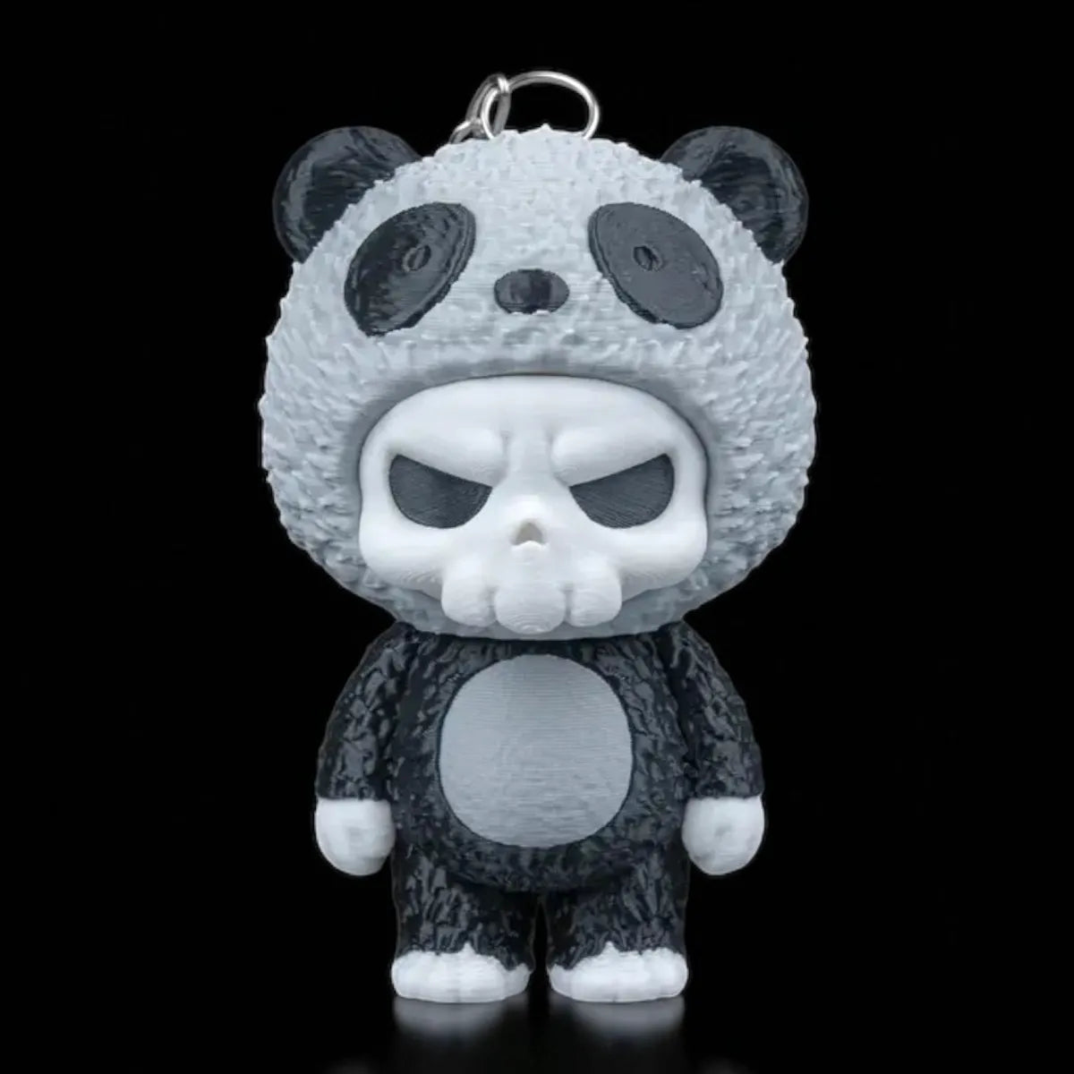 Grumpanda Skullies Figur – Panda Schlüsselanhänger im Grumpy Style, süßes Kostüm, personalisierbar, Deko & Geschenk