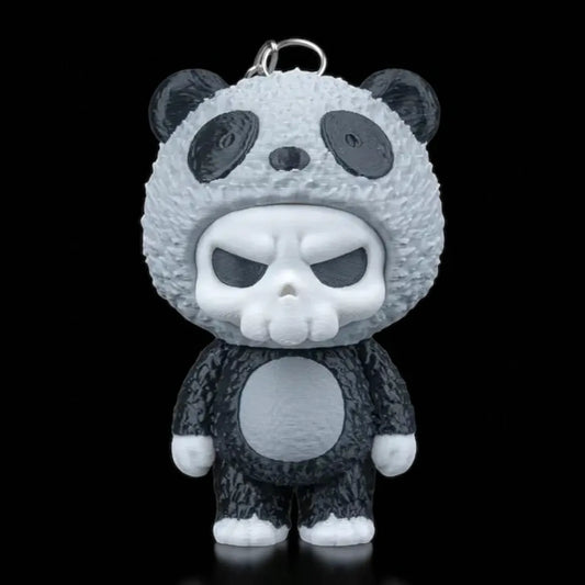 Grumpanda Skullies Figur – Panda Schlüsselanhänger im Grumpy Style, süßes Kostüm, personalisierbar, Deko & Geschenk