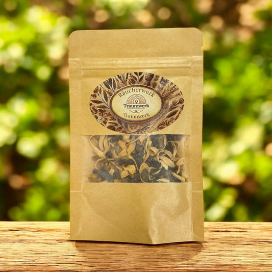 Räuchermischung „Leuchten deiner Seele“ von Traumwerk – mit Königskerze, Orangenblüten, Zimt & Weihrauch, wohltuend & wärmend