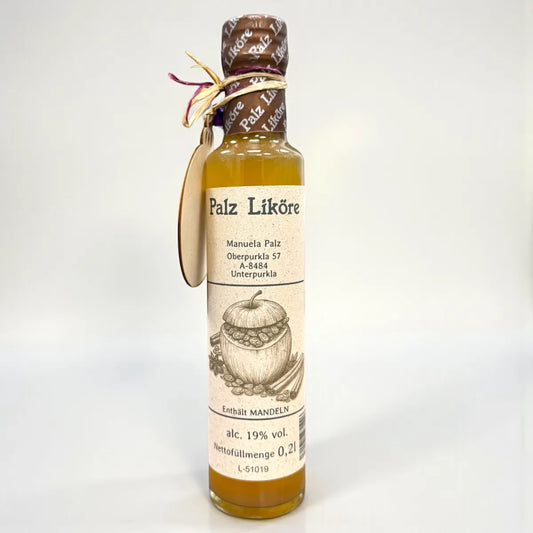 Bratapfel Likör 0,2 l – klarer Weihnachtslikör mit Apfel, Zimt & Mandeln, handgemacht von Palz Liköre, Geschenkidee aus Wien