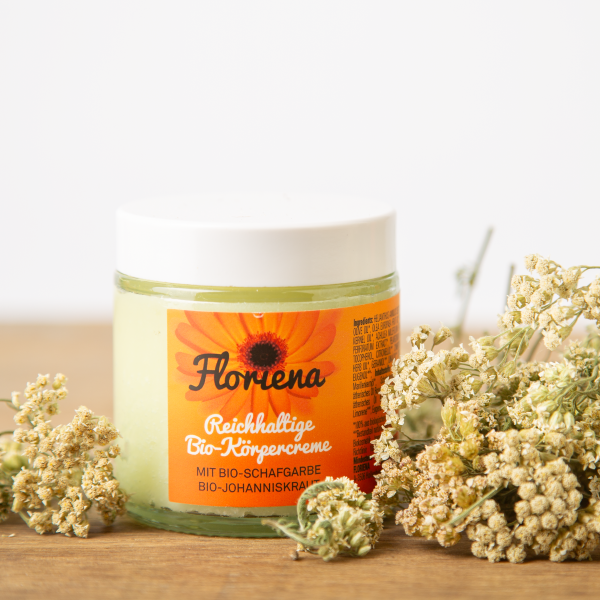 Reichhaltige BIO-Körpercreme mit Schafgarbe und Johanniskraut 120 g