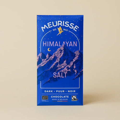 Meurisse Bio-Zartbitterschokolade 73 % mit rosafarbenem Himalayasalz – belgische Premium-Schokolade, vegan & Fairtrade