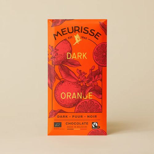 Meurisse Bio-Zartbitterschokolade 73 % mit Orange – belgische Premium-Schokolade, vegan & Fairtrade

