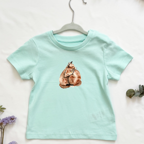 MiniDei Design Bio Baumwoll T-Shirt "Fuchs", aus 100% Bio-Baumwolle, handgezeichnetes Fuchs-Motiv, schadstoffgeprüft, in verschiedenen Größen erhältlich.