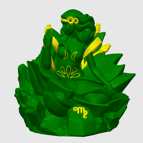 Virgo-Figur (Jungfrau) aus 3D-Druck, modern und minimalistisch, mit Sternbild auf der Unterseite. Nachhaltig aus PLA (Maisstärke), in zwei Größen und Farbvarianten. Perfekt für Jungfrau-Geborene (23. August – 22. September).