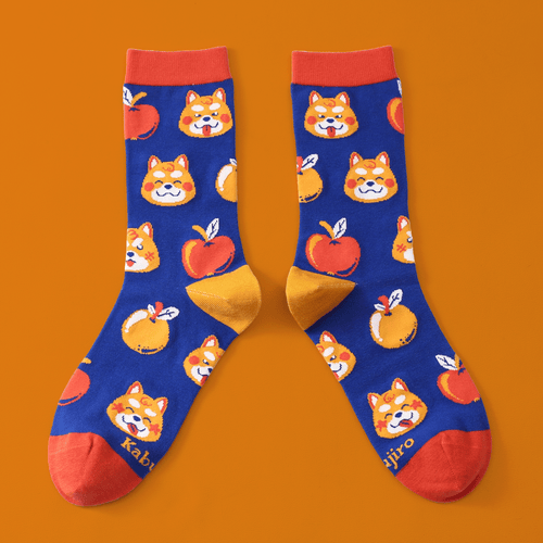 Apple Shiba | Baumwollsocken mit fröhlichem Shiba Design