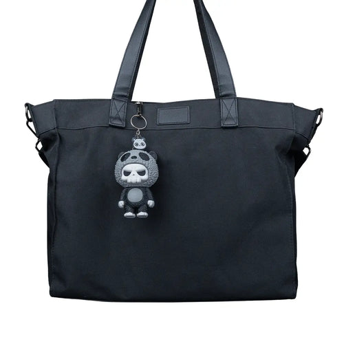 Grumpanda Skullies Figur – Panda Schlüsselanhänger im Grumpy Style, süßes Kostüm, personalisierbar, Deko & Geschenk