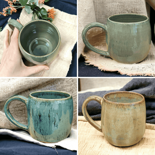 Keramiktasse mit Griff (L erdige Farben) für den täglichen Luxus | Artstudio.Izzi Dreizack oesterreich handgemachte geschenke in wien