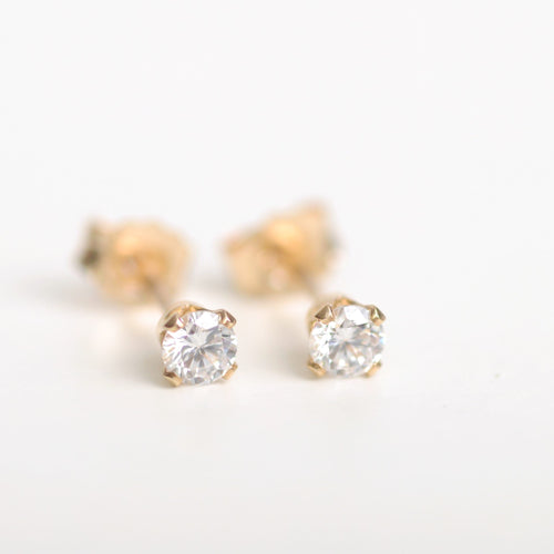 Ohrstecker Zirkon 3mm | Edelsteine & 14K Solidvergoldung Schmuck Necklessary oesterreich handgemachte geschenke in wien