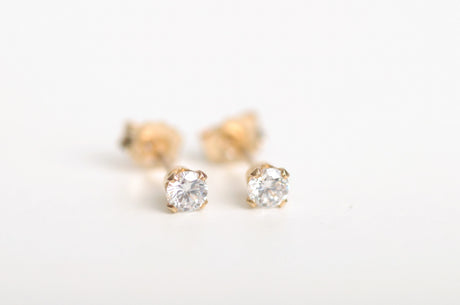 Ohrstecker Zirkon 3mm | Edelsteine & 14K Solidvergoldung Schmuck Necklessary oesterreich handgemachte geschenke in wien