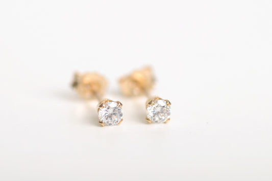 Ohrstecker Zirkon 3mm | Edelsteine & 14K Solidvergoldung Schmuck Necklessary oesterreich handgemachte geschenke in wien