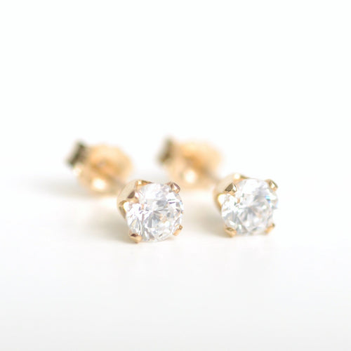Ohrstecker Zirkon 4mm | Edelsteine & 14K Solidvergoldung Schmuck Necklessary oesterreich handgemachte geschenke in wien