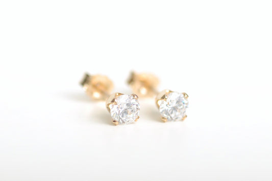 Ohrstecker Zirkon 4mm | Edelsteine & 14K Solidvergoldung Schmuck Necklessary oesterreich handgemachte geschenke in wien