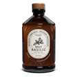 Braunglasflasche mit Basilikumsirup in BIO-Qualität von Bacanha, französische Marke.
