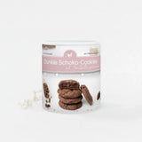 Bake Affair Backmischung für Dunkle Schoko-Cookies mit Stücken von Zartbitterschokolade auf packshot.