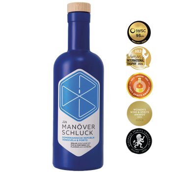 JJs Manöverschluck Dominikanische Republik, Venezuela & Porto – Premium-Rumspirituose mit Portwein & Gewürzen, 500 ml Flasche mit Seefahrtsdesign bei dreizack Wien