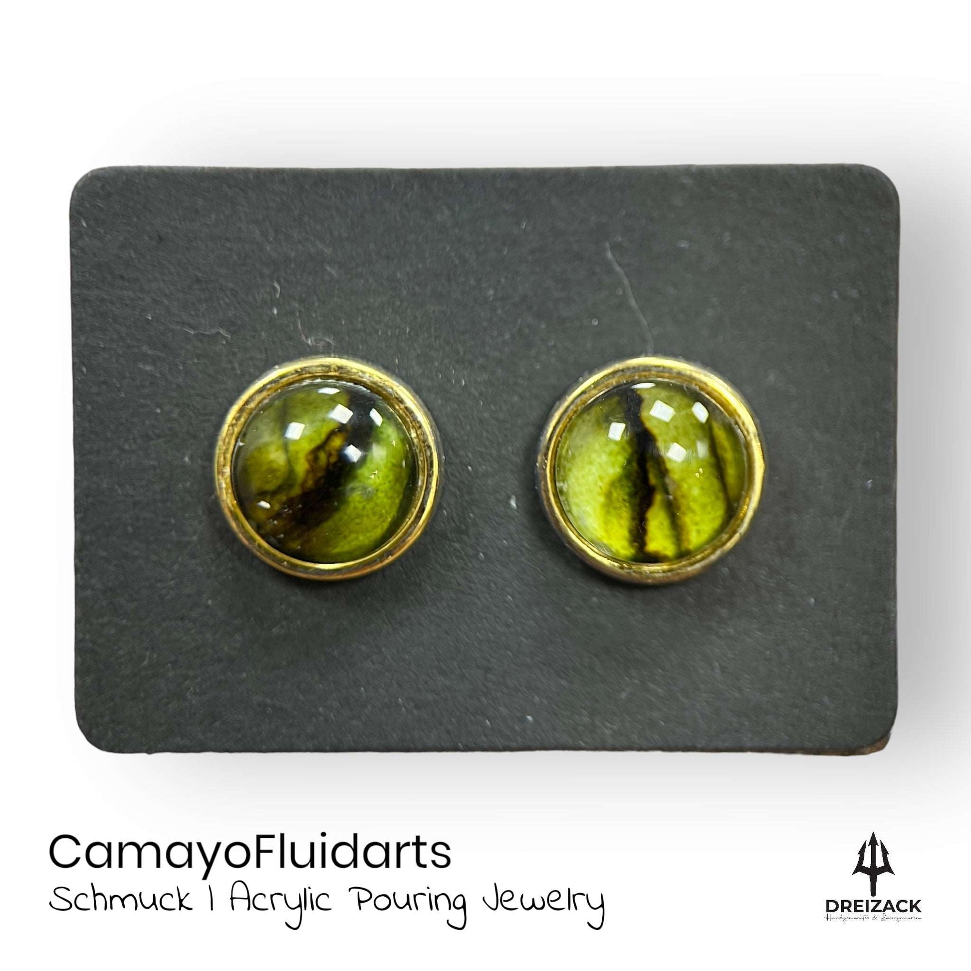 Ohrstecker von CamayoFluidarts - Kunst die deine Persönlichkeit unterstreicht Grün | Cat Eyes Schmuck Camayo Fluidarts oesterreich handgemachte geschenke in wien