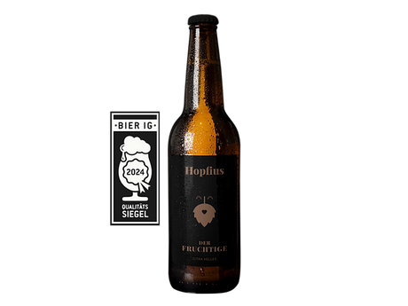Der Fruchtige von Hopfius: Goldfarbenes Citra Helles mit tropischen Aromen von Mango, Pfirsich und Maracuja. Fruchtig-frischer Craft-Bier-Genuss aus Österreich mit Qualitätssiegel.