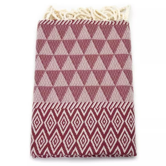 "Dark Cherry" Jaquard Fouta von Anna Aniq | Nachhaltig, weich & vielseitig