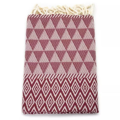 "Dark Cherry" Jaquard Fouta von Anna Aniq | Nachhaltig, weich & vielseitig