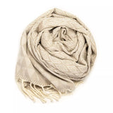 Natural Raffia Jacquard Fouta von Anna Aniq in Beige: 100 % recycelte Baumwolle, fair produziert in Tunesien, weich, saugfähig, schnelltrocknend, 2 x 1 m, vielseitig für Sauna, Reisen & Strand.