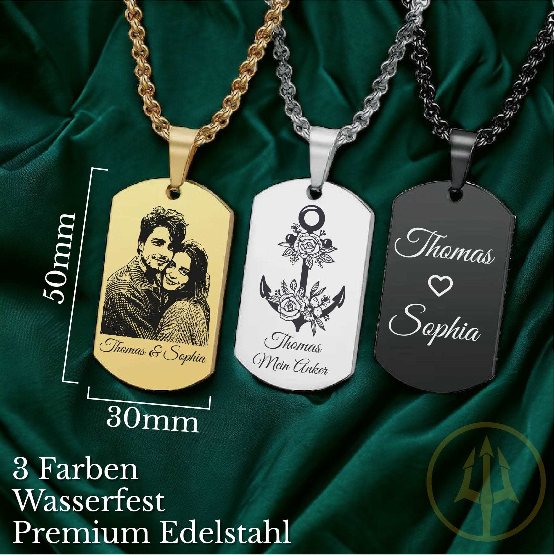 NOCTIS | Halskette mit Gravur | Liebe & Partnerschaft Gravur & Personalisiert Dreizack Gravuren oesterreich handgemachte geschenke in wien