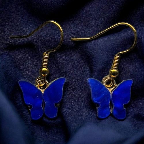 Schmetterlings-Ohrringe aus Kunstharz, Hypoallergen, verschiedene Farben Blau Schmuck Dreizack oesterreich handgemachte geschenke in wien